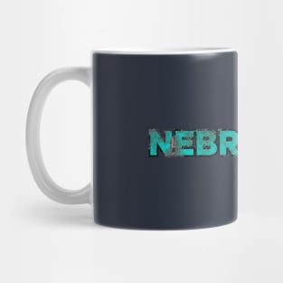 Nebraskan - Turquoise Textured Type Design Mug